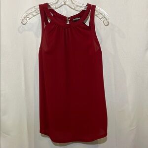 Express Maroon Cami Top with Stylish Cut-Out Straps